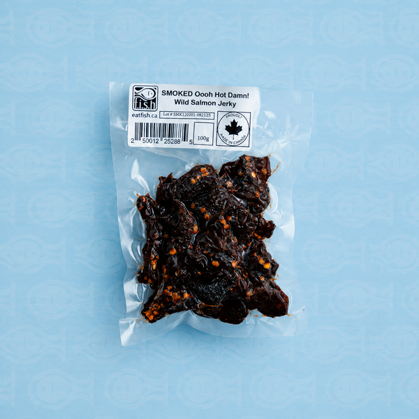 SMOKED Oooh Hot Damn! Wild Salmon Jerky