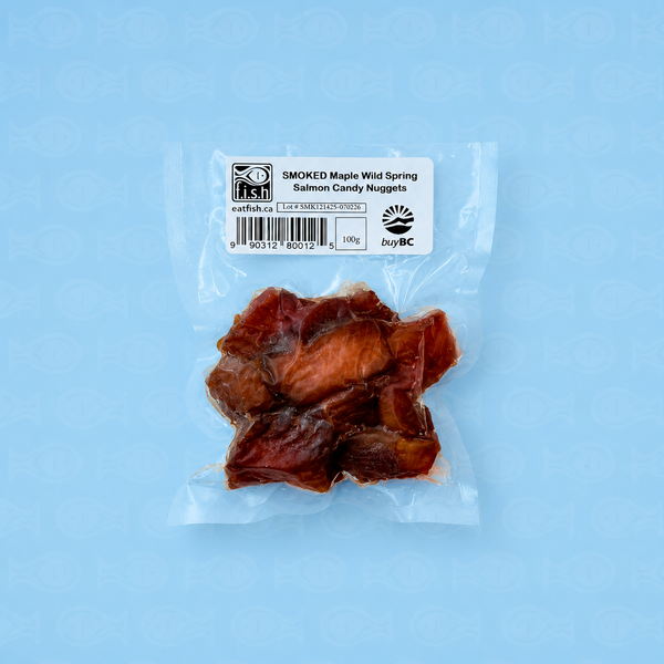 SMOKED Maple Wild Spring Salmon Candy Nuggets (100g)