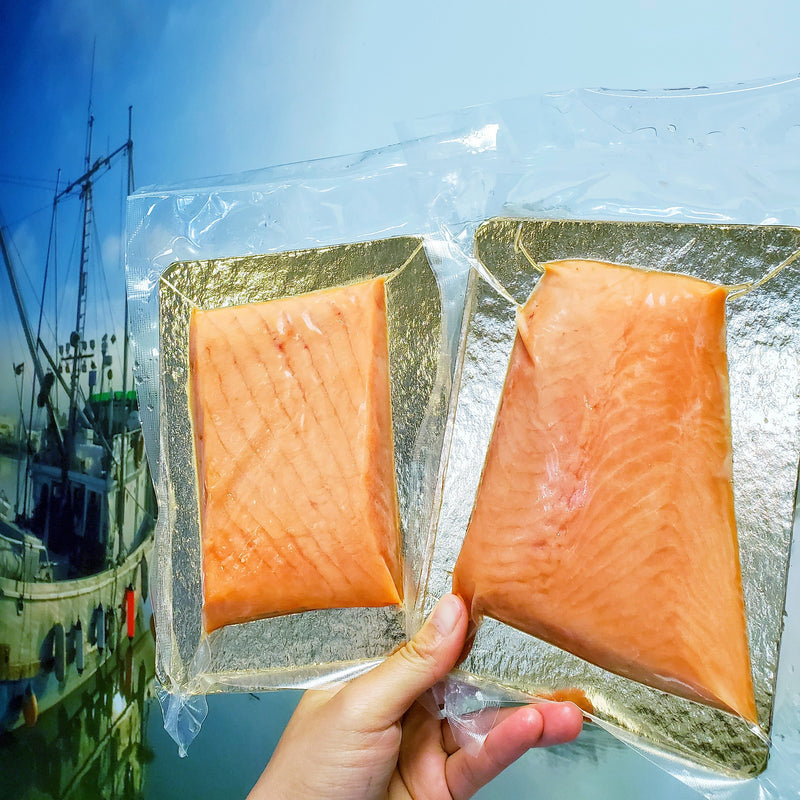 Frozen Wild BC Red Spring Salmon Sashimi-Cut (140g)